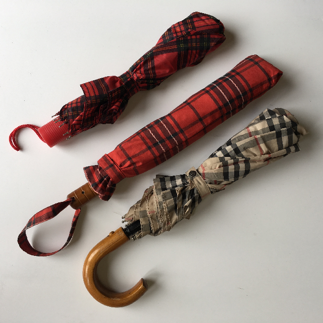 UMBRELLA, Folding - Tartan Assorted